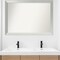 Brushed Sterling Silver Non-Beveled Custom Framed Bathroom Vanity Wall Mirror